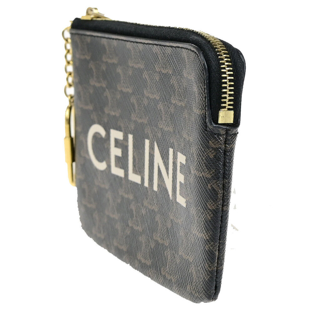 Celine Logo Coin Card Key Case Triomphe #143624C25B - Picture 2 of 13